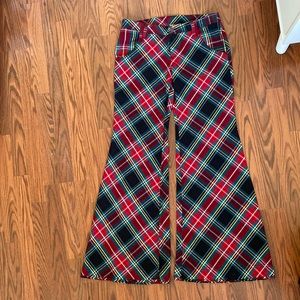 Never worn Free People, low waisted, wide leg, plaid trousers